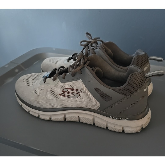 Skechers Track Broader 232698W Gray Low Top Walking Running Sneakers Mens Size 9 - Picture 4 of 9